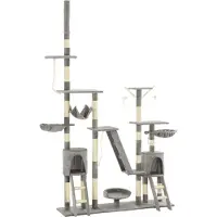 Syfax Katzen-Kratzbaum mit Sisal-Kratzsäulen 230 - 250 cm Grau