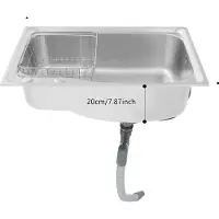 OEM Küchenspüle, integrierter Abtropfkorb, gebürsteter Edelstahl, Silber