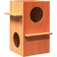 Syfax Katzenhaus Wachsbraun 43x43x60 cm Massivholz Kiefer