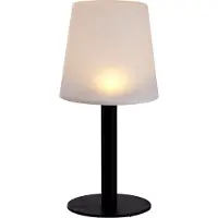 Spetebo Solar LED Tischlampe in warmweiß - ca. Ø 15 cm x 31 cm - weiß / schwarz