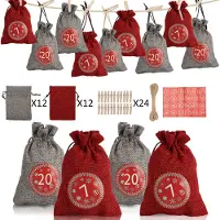 Wolketon Adventskalender Stoffsaeckchen zum befuellen Weihnachtskalender Beutel Spielzeug