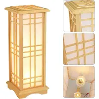 StarTech.com Stehlampe im chinesischen Stil - LED Stehlampe - Kampferkiefer, Kunstfell-Schirm, 2× LED inklusive, EU-Stecker, 24×24×60 cm - Holz/Weiß
