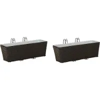 Syfax Balkon 2 pcs Schwarz 50 x 17 x 17 cm Metall
