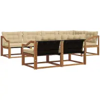 vidaXL Outdoor-Sofagarnitur 7 Stk. Natur und Beige