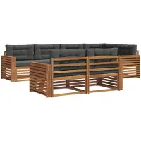 vidaXL Outdoor-Sofagarnitur 7 stk. Natur und Anthrazit