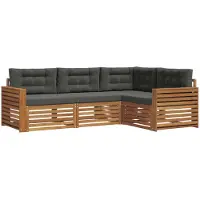 vidaXL Outdoor-Sofagarnitur 4 stk. Natur und Anthrazit