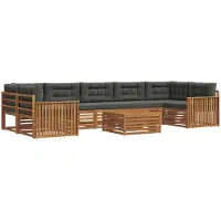 vidaXL Outdoor-Sofagarnitur 8 Stk. Natur und Anthrazit