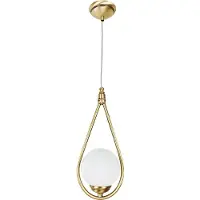 Licht-Erlebnisse Hängelampe Messing massiv Glas 15 cm breit H: max. 120 cm in Bronze hell Weiß E14 Kugel Schirm rund