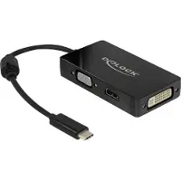 DeLOCK 63925, USB Type-C, 3840 x 2160 Pixel, Schwarz, 60 Hz, 0,13 m, Windows 10, Windows 7, Windows 8.1