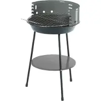 Floraland Runder Holzkohlegrill mit verstellbarer Ablage