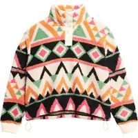 Superdry für Damen. W2012348A Supersoftes mehrfarbiges Fleece (L), Lässig, Polyester, Langarm