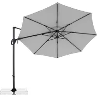Doppler Ampelschirm Life Ø 310 cm Side grau mit UV-Schutz 50+, wasserabweisende Polyesterbespannung, Neig- und Schwenkfu