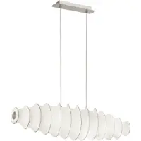 Eglo Hängelampe Tonnara, Pendelleuchte Esstisch, Stahl in nickel-matt, Cocoon in weiss E27 Fassung