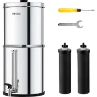 Vevor Schwerkraft Wasserfiltersystem Edelstahl Arbeitsplattensystem 7+8,5L Wasserfiltrationssystem, reduziert Blei und bis zu 99 % Chlor