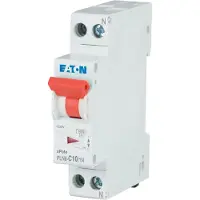 Eaton 263280 Leitungsschutzschalter, 10 A, 1p+N, Charakteristik: C PLN6-C10/1N-DE - 12 Stück