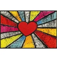 Kleen-Tex Fußmatte "Pop Art Heart" rechteckig 7 mm Höhe
