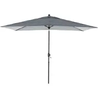 Doppler , Mittelstockschirm "myZONE 300x200" Auto-Tilt, Blockstreifen anthrazit, 300 x 200 cm
