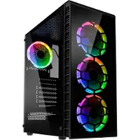 Kolink Observatory Lite , Midi Tower, PC, Schwarz, ATX, micro ATX, Mini-ITX, Kunststoff, Stahl, Gehärtetes Glas, 16 cm