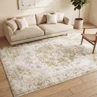 FRAAI Teppich Vintage - Lago Grün Creme 80x150 cm