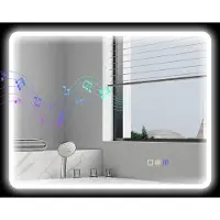 Northio LED-Badezimmerspiegel mit Bluetooth, 70 x 90 cm, Touch-Steuerung