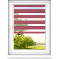 Time4blinds - Doppelrollo ohne Bohren - Zebra Rollos für Fenster und Türen - Rot , 700x2000, Rechts