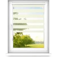 Time4blinds - Doppelrollo ohne Bohren - Zebra Rollos für Fenster und Türen - Beige, 1600x1600, Rechts