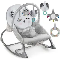 B2X Babywippe mit Vibrationsfunktion, Grau - Multifunktional, Sicher