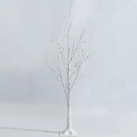 Northix 120 cm hoher LED-Birkenbaum mit 48 warmweißen Lichtern