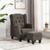 Prolenta Maison Exclusive - Sessel mit Fußhocker Taupe Stoff