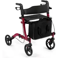 Northix Leichter, faltbarer Rollator, höhenverstellbar, rot