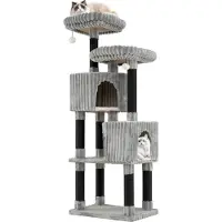 Northix Hoher Katzenbaum mit 2 Höhlen, Liegeflächen und Kratzstämmen, 156 cm