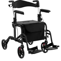 Northix 2-in-1 Rollator & Rollstuhl, faltbar, schwarz