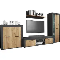 VCM TV Möbel | 4-tlg. Wohnwand mit ausreichend Stauraum | Fernsehschrank | Anbauwand – Usilo XL