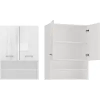 Top E Shop Topeshop POLA MINI DK BPO, Weiß, Wand-montiert, 4 Regale, 2 Tür(en), Partikelbord, Glänzend
