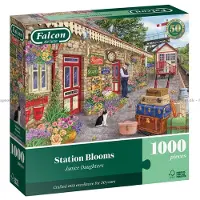 Falcon Bahnhof Blooms – 1000 Teile Puzzle für Erwachsene – Wunderschön illustrie