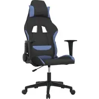 Syfax Gaming-Stuhl Schwarz und Blau Stoff