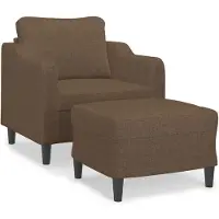 vidaXL Sessel mit Hocker Braun 60 cm Stoff