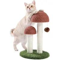 StarTech.com Katzenkratzbaum aus Natursisal - Kratzsäule - Pilzdesign - Kletterspielzeug - Ruheplatz - Einlagig - Braun