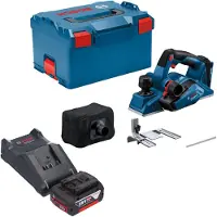 Bosch GHO 18V-26 Professional Akku Hobel 18 V 2,6 mm Brushless + 1x Akku 5,0 Ah + Ladegerät + L-Boxx