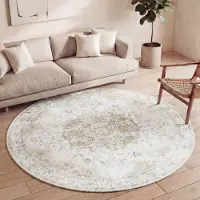 FRAAI Teppich Vintage Rund - Lago Grün Creme Ø 240 cm