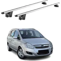 Omac Dachträger Grundtäger für Opel Zafira B 2008-2011 FL 100kg Alu Silber 2tlg ABE