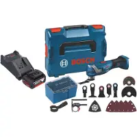Bosch GOP 18V-34 Professional Akku Multi Cutter 18 V Starlock Plus + 1x Akku 5,0 Ah + Ladegerät + 17 tlg. Zubehör + L-Boxx