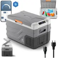 Peme Quest 30 Kompressor Kühlbox 27L - Autokühlschrank Elektrische Gefrierbox 12V 230V LKW Wohnmobil Auto Camping Mini Kühlschrank Reise App USB -20°C