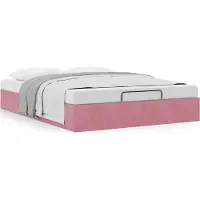 Syfax Ottoman-Bett ohne Matratze Rosa 140x200 cm Samt
