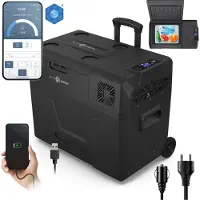 Peme Expedition Kompressor Kühlbox 39 L Dark Sky - Autokühlschrank 230V Elektrische Gefrierbox LKW Auto Camping Kühlschrank Rollen App -20°C kühl box