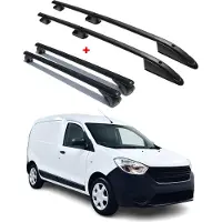 Omtec Dachgepäckträger-Set für Dacia Dokker, Baujahr 2012-2021, Farbe: Schwarz, Material: Aluminium, 4 Stück