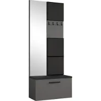 AX Living Kleiderschrank mit Spiegel Rosanno III - 80,6 cm Grau JS100