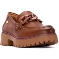 Xti für Damen. 14449103-CAMEL Mokassins 144491 braun (37), 3 bis 5 cm, Keine, Lässig, Klassisch