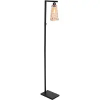 Steinhauer Stehlampe Vidrio schwarz mit Braunglas