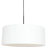 Steinhauer Pendelleuchte Sparkled Light 1-flammig Matt Schwarz / weißer Schirm 50x50cm